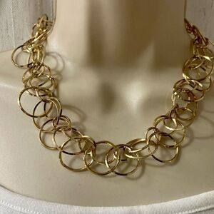 GOLD tone multi loop necklace